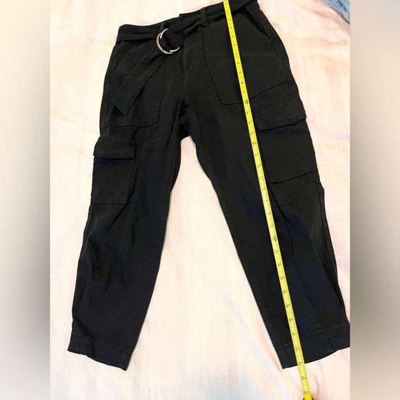 Banana Republic Cargo Pants Jeans Womens Tapered Utility Denim Pockets Belted - Picture 5 of 8